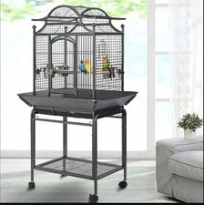 2-In-1 Parrot Cage Bird Cage & Stand Open Roof Aviary Flight Cage 153cm