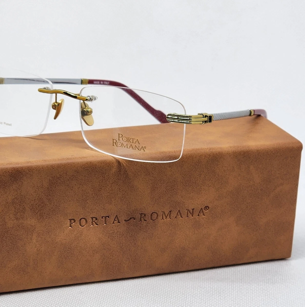 NEW PORTA ROMANA SUNGLASSES AND FRAMES MOD.1001 GOLD RIMLESS