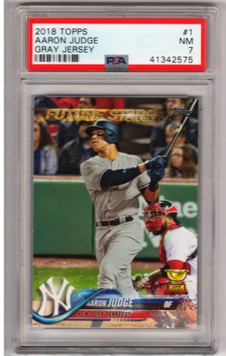 2018, TOPPS, AARON JUDGE, GRAY JUDGE, ROOKIE CARD # 1,  PSA 7