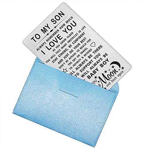 Son Engraved Wallet Card I Love You Gifts from Mom Dad, To I Love You Son Card - Picture 7 of 7