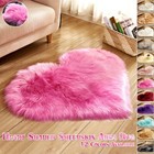 Soft Area Rug Shaggy Heart Shaped Rugs Carpet Bedroom Fluffy Fur Floor Mats Gift