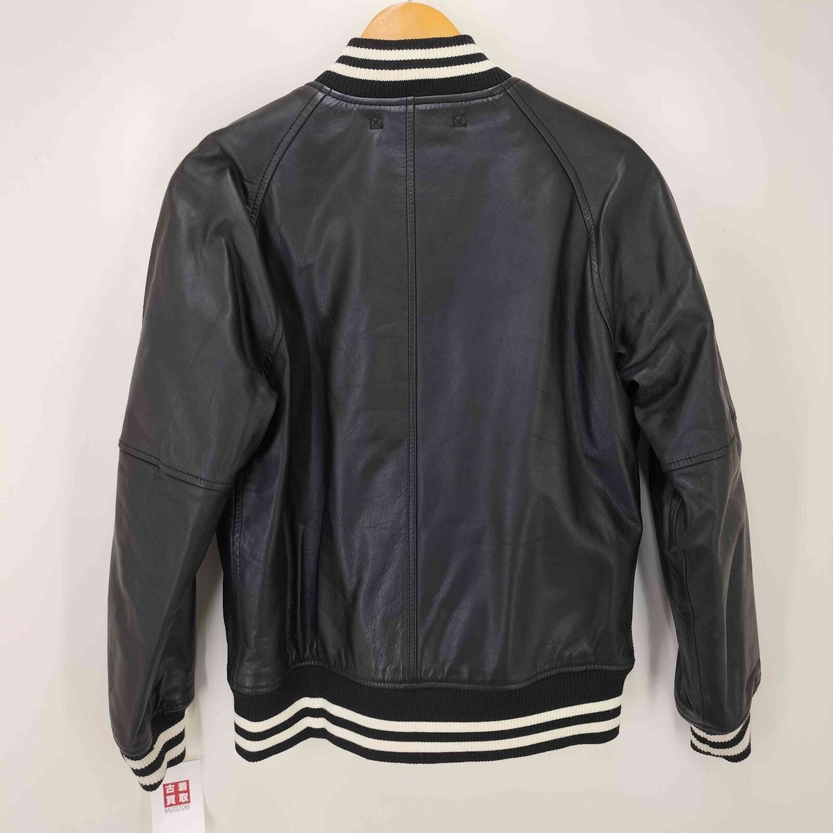 AVIREX Zip-up Stadium Leather Jacket Men's M Black Outerwear AVIREX Zip-up Stadium Leather Jacket Men's M Black Outerwear