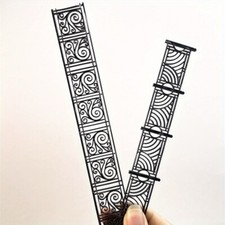 3PCS Sand Table Fences Models Retro Guardrails Black Railings Landscaping DIY