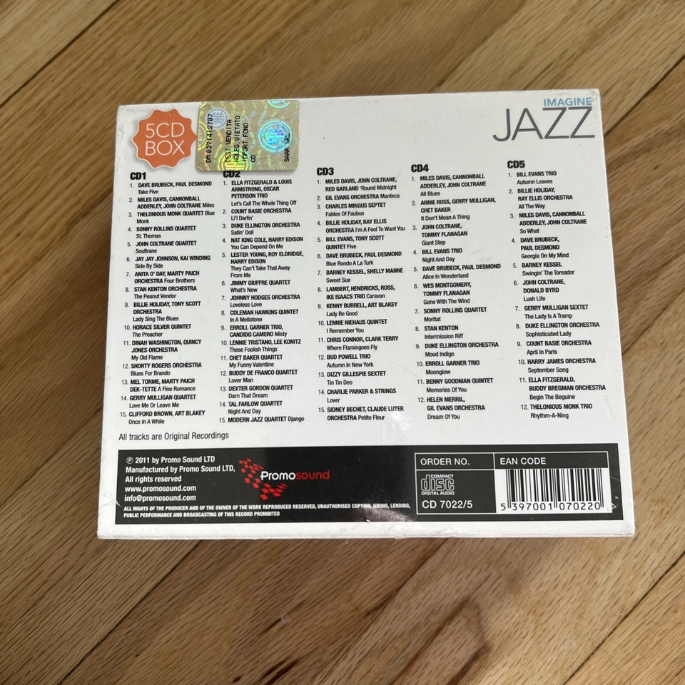 Imagine Jazz 5 CD Box Set (2011, Promo Sound) CD 7022/5 Brand New Sealed - Image 3 of 4