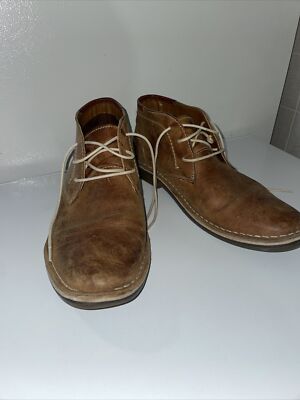 Authentic Steve Madden P-Ivon 217 Tan Leather Lace Up Ankle Boots Shoes  Size - Main Image