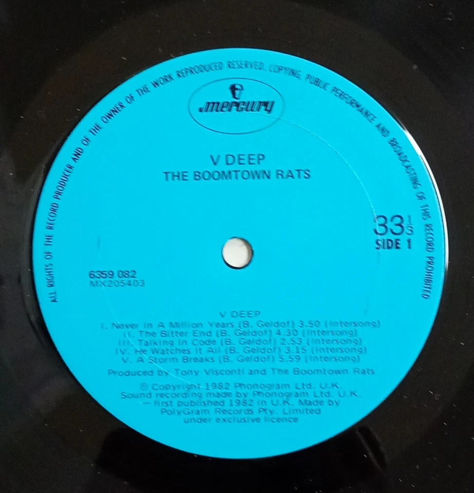 V Deep - The Boomtown Rats (1982 Australia) - Image 3 of 4