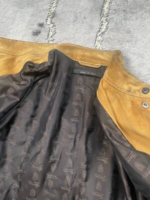Gucci Vintage Yellow Gold Suede Leather Fall Jacket Mens 46 / 36