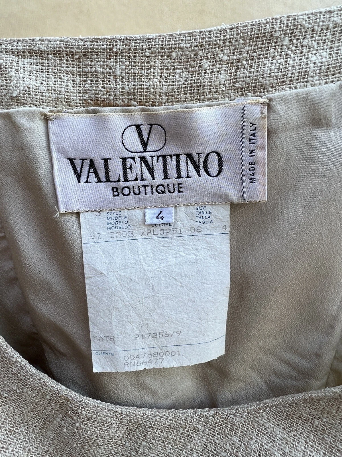 Abito Vintage Valentino Autentico Pura Seta Grezza Taglia 4 Italia