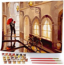 Paint by Numbers for Adults 16x20" Wrinkle-Free Rolled Canvas -Stolen Kiss NEW