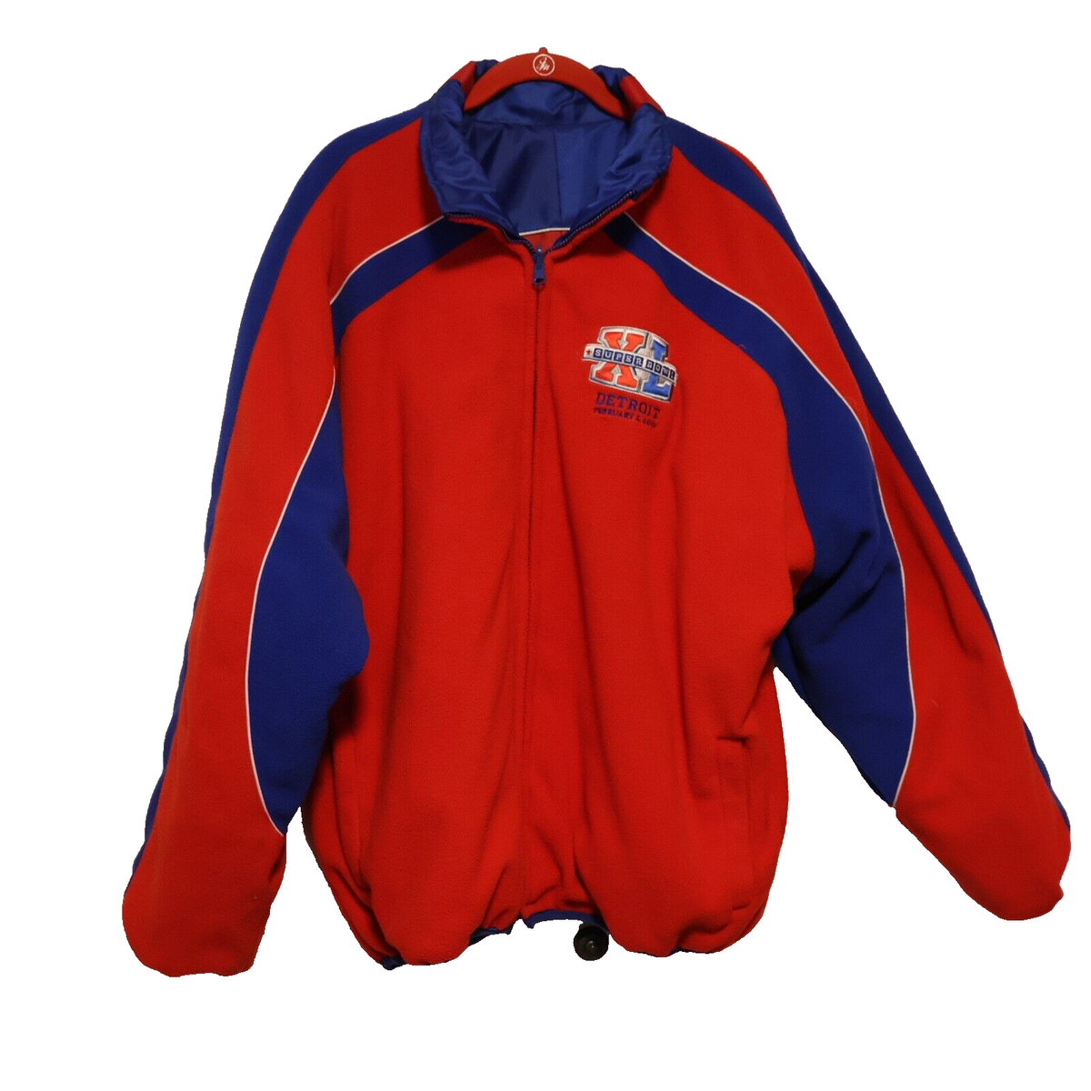 Vintage NFL Super Bowl 40 SIZE Medium Reversible Jacket DETROIT