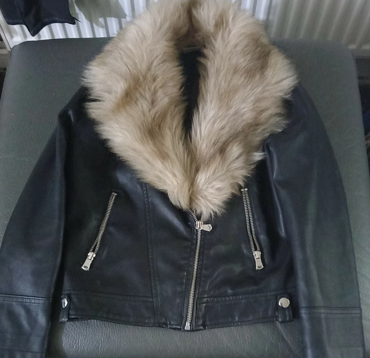 Girls faux online leather jacket
