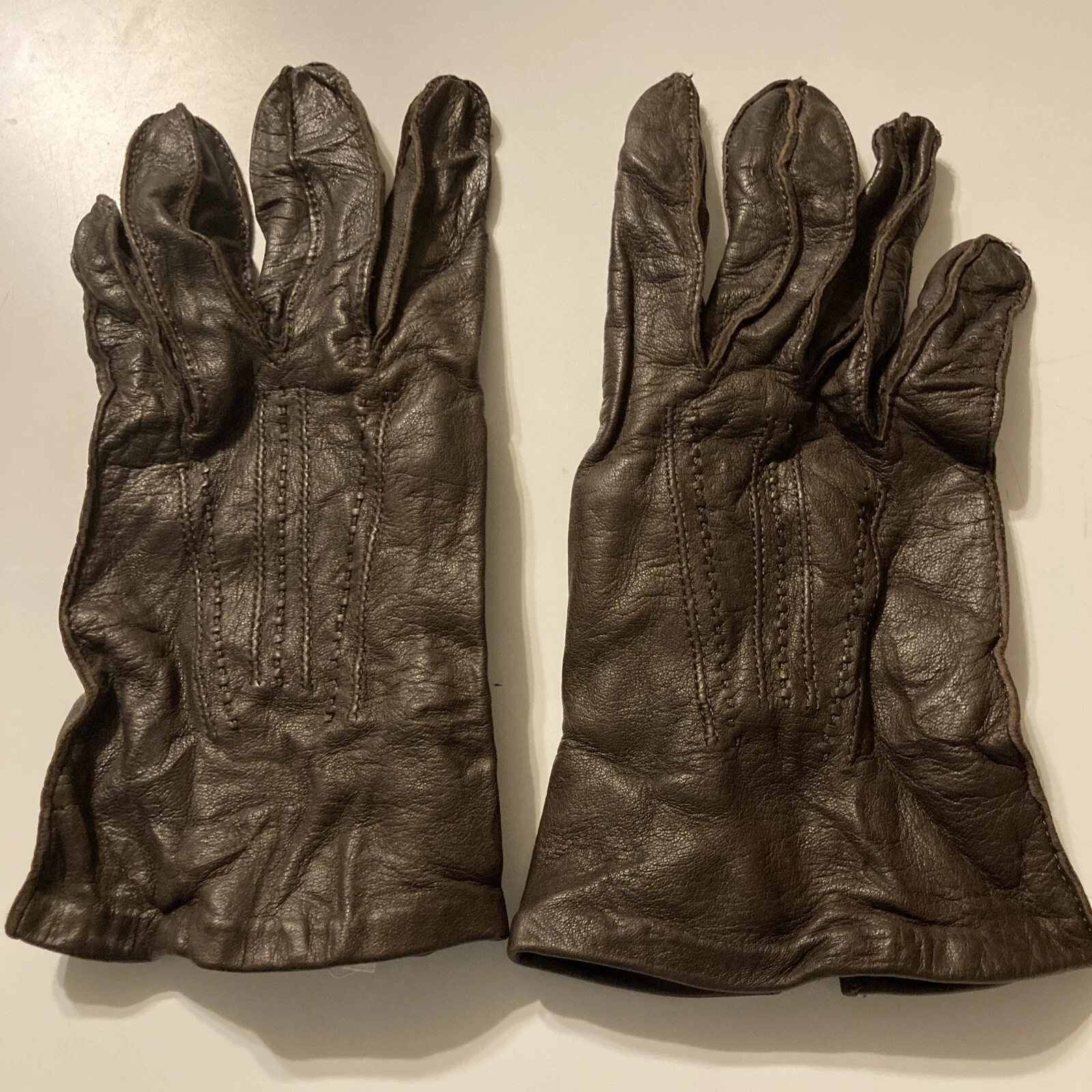 Gants en cuir marron Christian Dior femme vintage