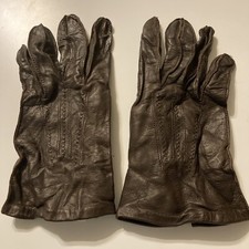Christian Dior Brown Leather Gloves Womens Vintage
