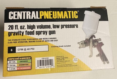 Central Pneumatic 20 FL OZ High Volume Low Pressure Gravity Feed Paint Spray Gun