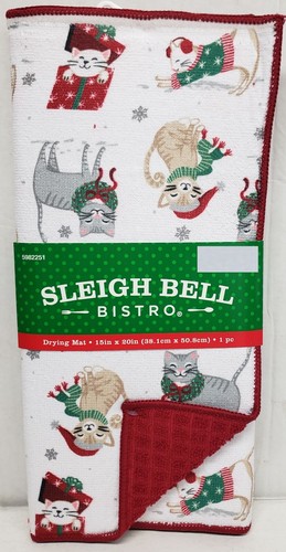 Kitchen Microfiber Drying Mat (15"x 20") CHRISTMAS, WINTER CATS & SNOWFLAKES, MI - Picture 2 of 16