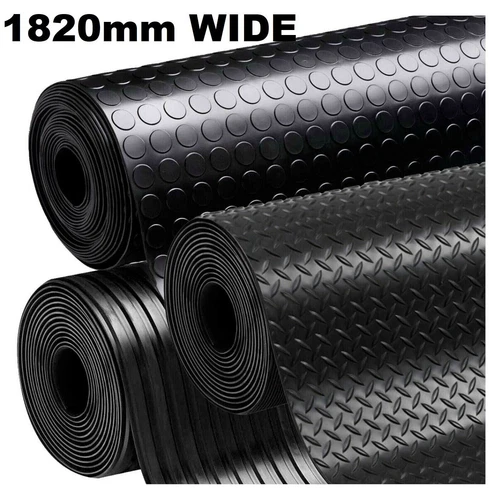 Heavy Duty Rubber Workshop Camper Matting Van Chequer 3.9m x 1.82m w Ute Mat - Picture 2 of 6