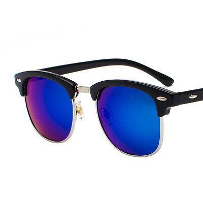 Klassische halb randlose polarisierte Sonnenbrille 2021 Herren Damen quadratisch UV400 Retro - Bild 15 von 15