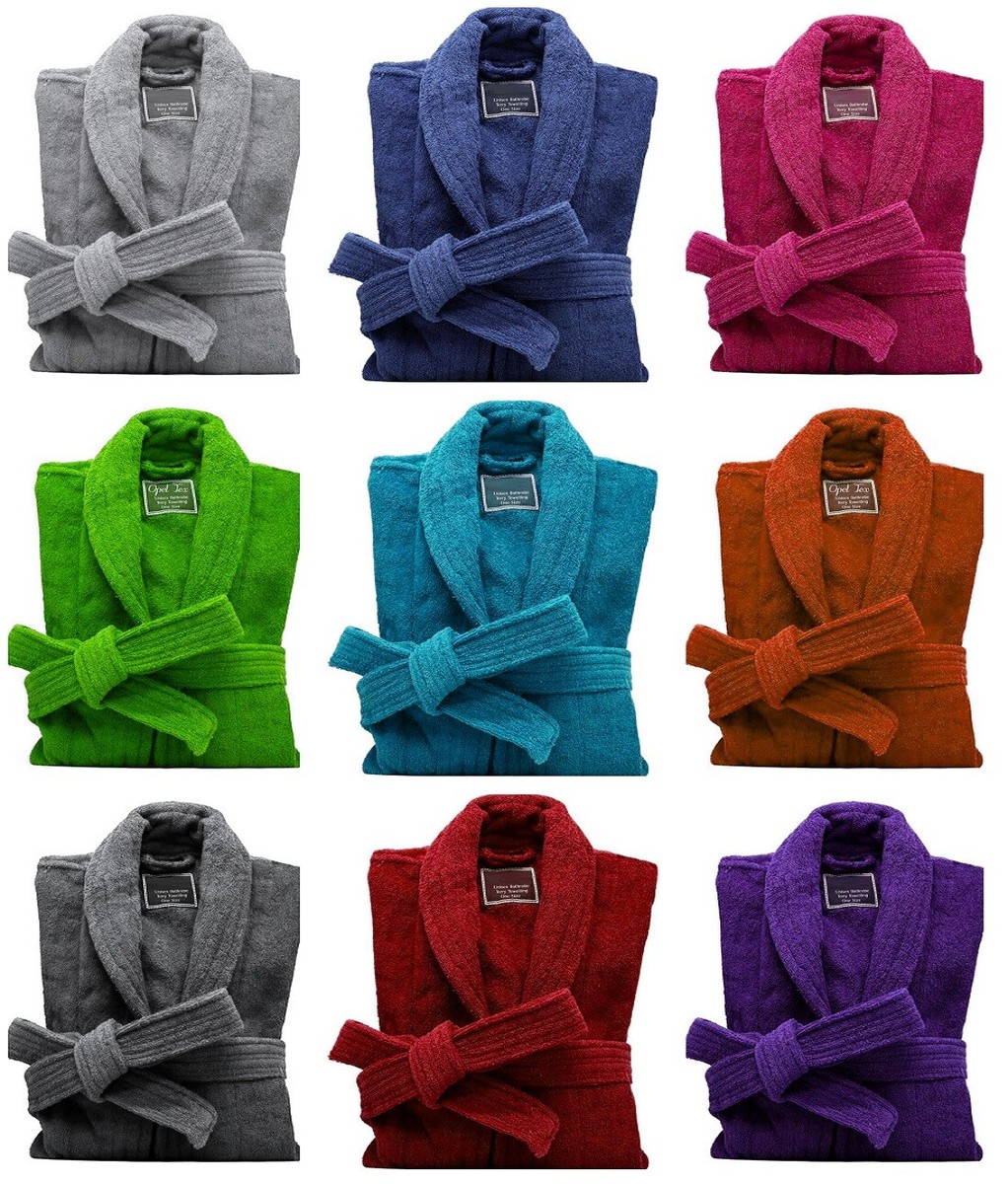 Mens Ladies Luxury Bathrobe Egyptian Cotton Terry Toweling Dressing Gown  Shawl