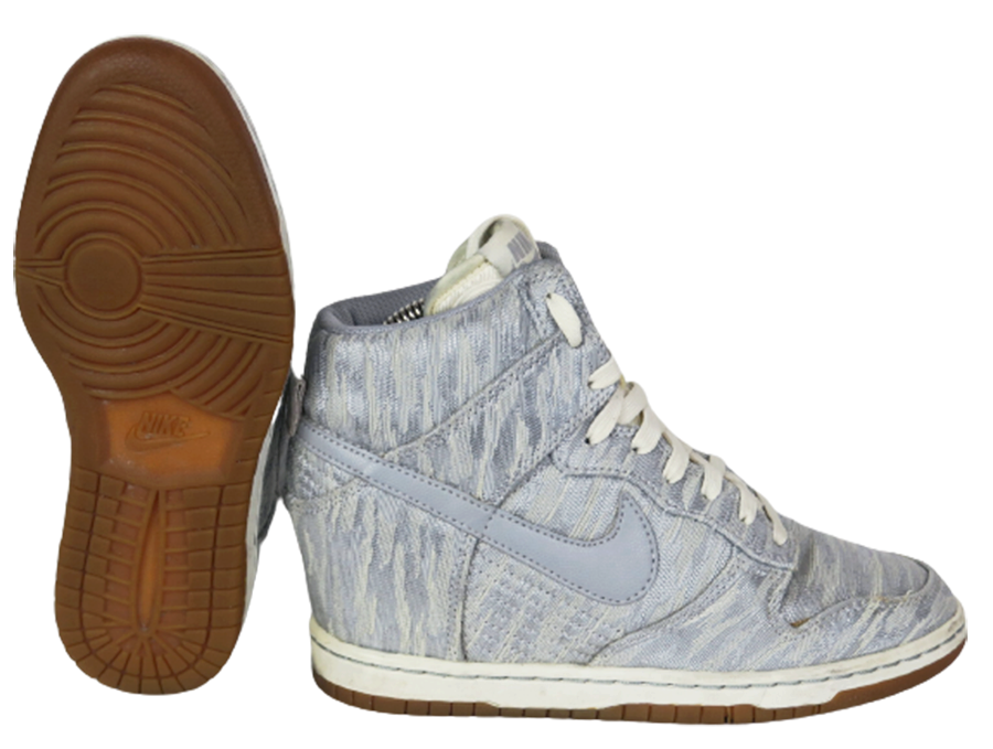 Nike Dunk Sky Hi Wedge 585560-101 Premium Silver Sail Womens UK
