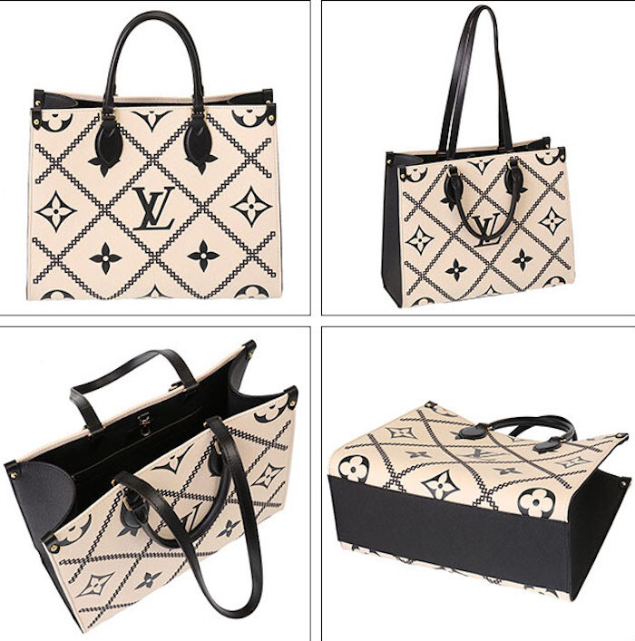 Louis Vuitton Onthego MM Tote Bag M46016 Monogram Creme Woman Purse Auth LV New s l1200