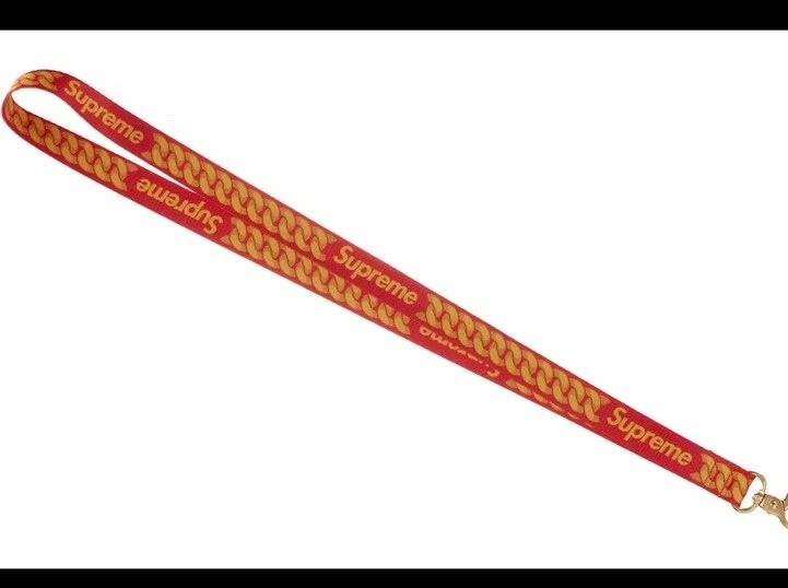 Supreme Cuban Link Lanyard rouge neuf avec étiquettes Supreme Lanyard Box logo Cuban Link
