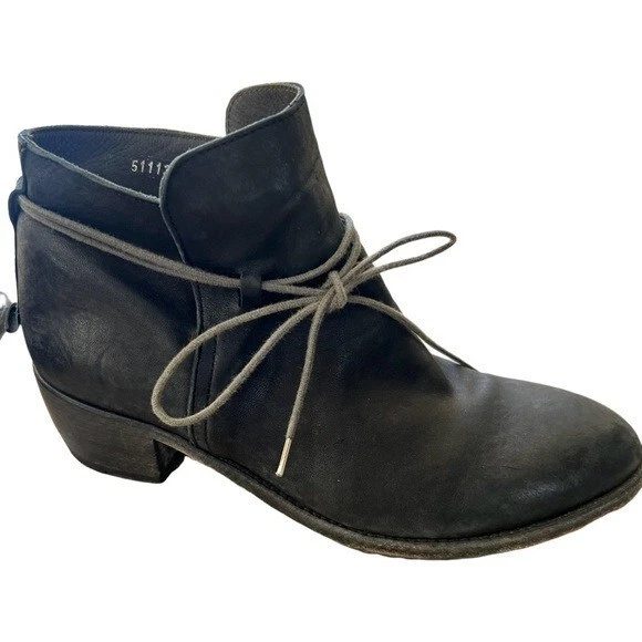 Botas de tornozelo de couro SHOTO ITALY pretas tamanho 40,5 - Imagem 3 de 4