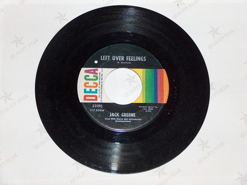 45 RPM Jack Greene What Locks The Door, Left Over Feelings Decca Vinyl 32190 EX - Imagen 2 de 4