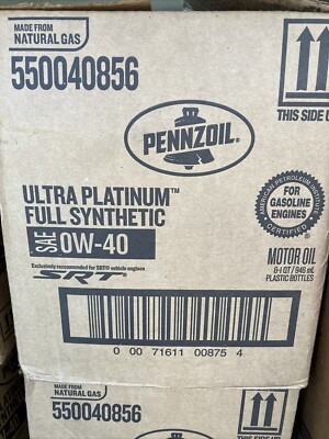 Pennzoil Ultra 0W40 Full Synthetic Motor Oil Case Of 6 SRT Engines