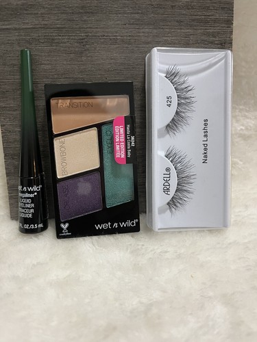 “ wet'n wild lot “Mega liner Liquid Eyeliner, Eyeshadow Quad & Ardell Lashes . - 第 1/3 張圖片