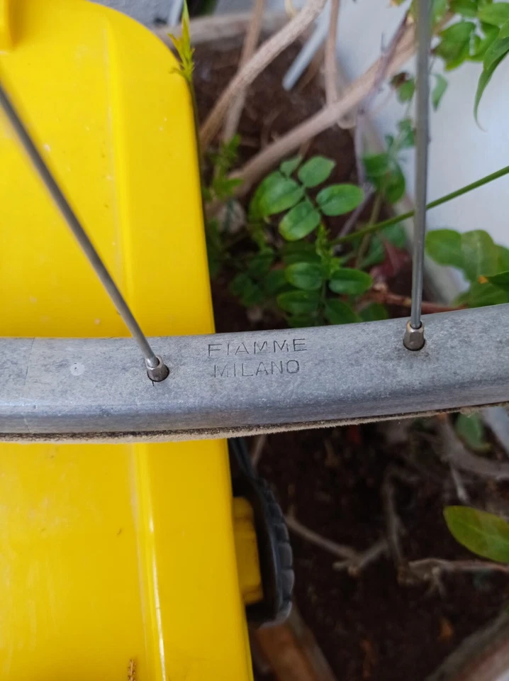 RUEDA TRASERA ANTIGUA TUBULAR FIAMME MILANO HECHA EN ITALIA GNUTTI BUJE RUOTA Foto 2 de 4