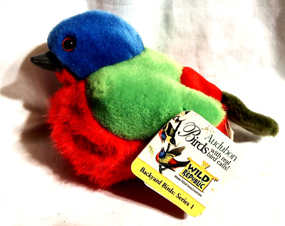 Wild Republic Audubon Painted Bunting Bird Plush NO Sound #77336 Tag