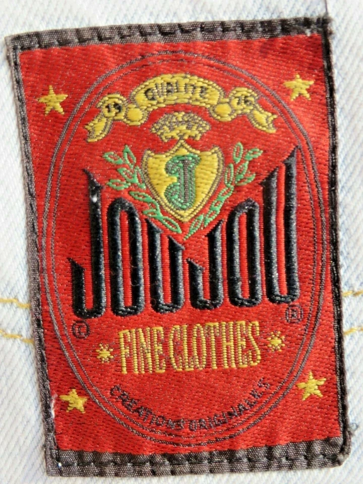 JOU JOU 复古 70 年代 BLEACH 牛仔和皮革蕾丝短裤 PEDDLE PUSHERS 11/12 M 9/10 — 第 3/4 张图片