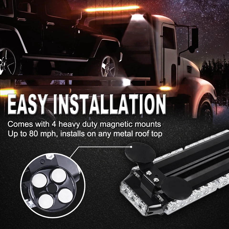 Barra de luz lateral doble LED estroboscópica de emergencia para techo asesor de tráfico advertencia de flash Foto 4 de 4