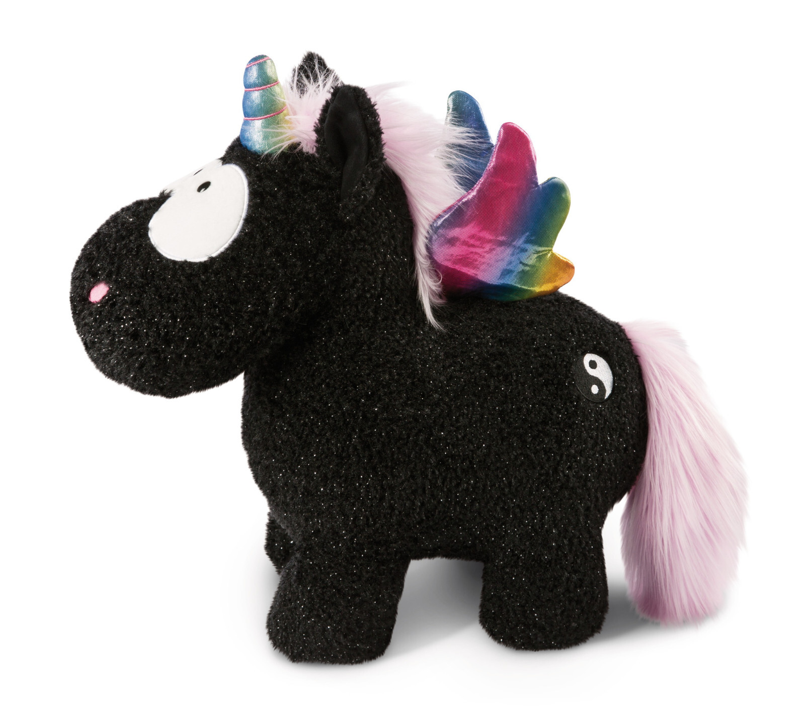 Thumbnail - Nici 48410 Schwarzes Einhorn Rainbow Yin & Yang 32cm Stehend Plüsch