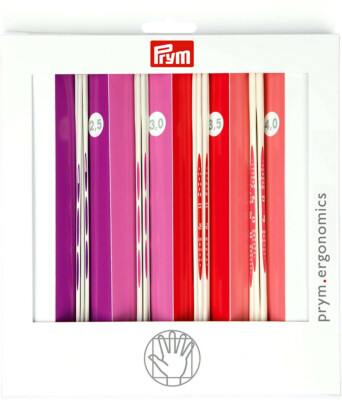 PRYM ERGONOMIE DOPPELSPITZ STRICKNADELN SET 20 cm/2,50 - 4,00 mm 