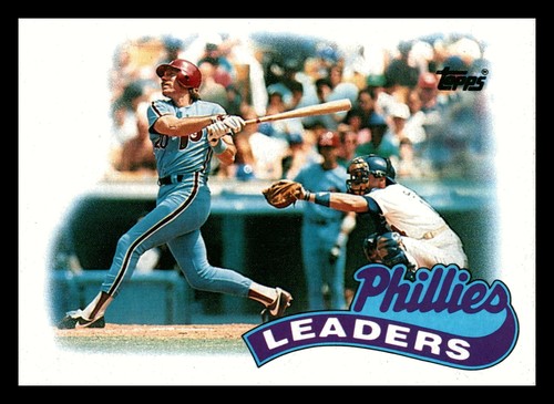 1989 Topps Philadelphia Phillies Leaders Teamkarte Mike Schmidt #489 Neuwertig