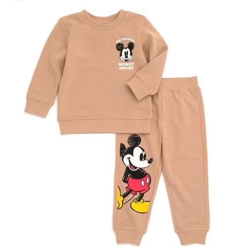 Disney Mickey Mouse Mädchen oder Jungen 2-teiliges Jogginghose Set Outfit hellbraun braun 2T gebraucht, in einwandfreiem Zustand