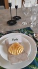 6 x golden scallop shell table name card, number holders