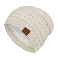 Beanies Women Satin Lined Beanie Winter Hats for Women Silk Lined Slouchy Bea...