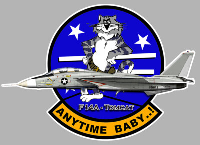 GRUMMAN TOMCAT F14 ABZEICHEN WAPPEN JEDERZEIT BABY GESCHWADER FLUGZEUG USA STICKER AV002