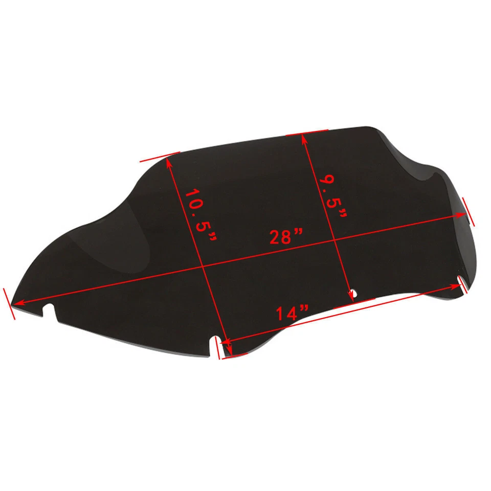 Parabrisas 9,5" negro onda apto para Harley Road Glide 1998-2013 2012 Foto 4 de 4