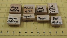 Stampin Up Bold Basic Greetings Stamp Set of 8 Birthday Holidays Thanks