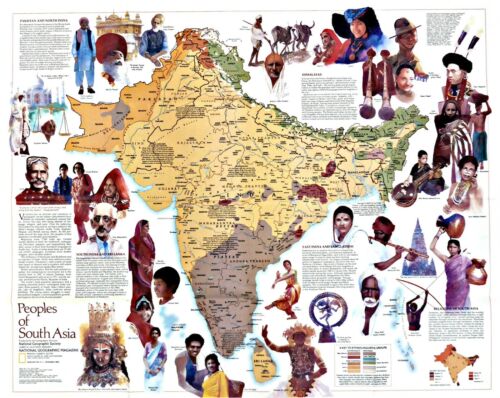1984-12 National Geographic PEOPLES SOUTH ASIA Map India Pakistan Dec. (364) - Picture 3 of 4