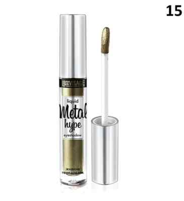 LuxVisage EYESHADOW METAL HYPE LONG-LASTING LIQUID, Tone 15, sunny olive 3.5ml