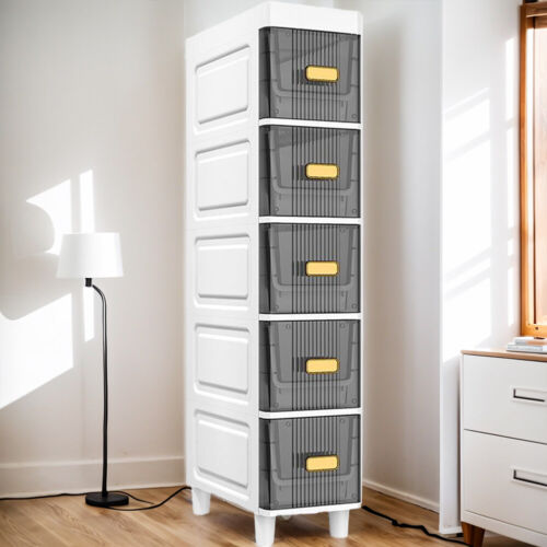 Narrow Toilet Drawer 4/5 Tier Bathroom Crevice Cabinet Restroom Storage Cabinet - Picture 18 of 18
