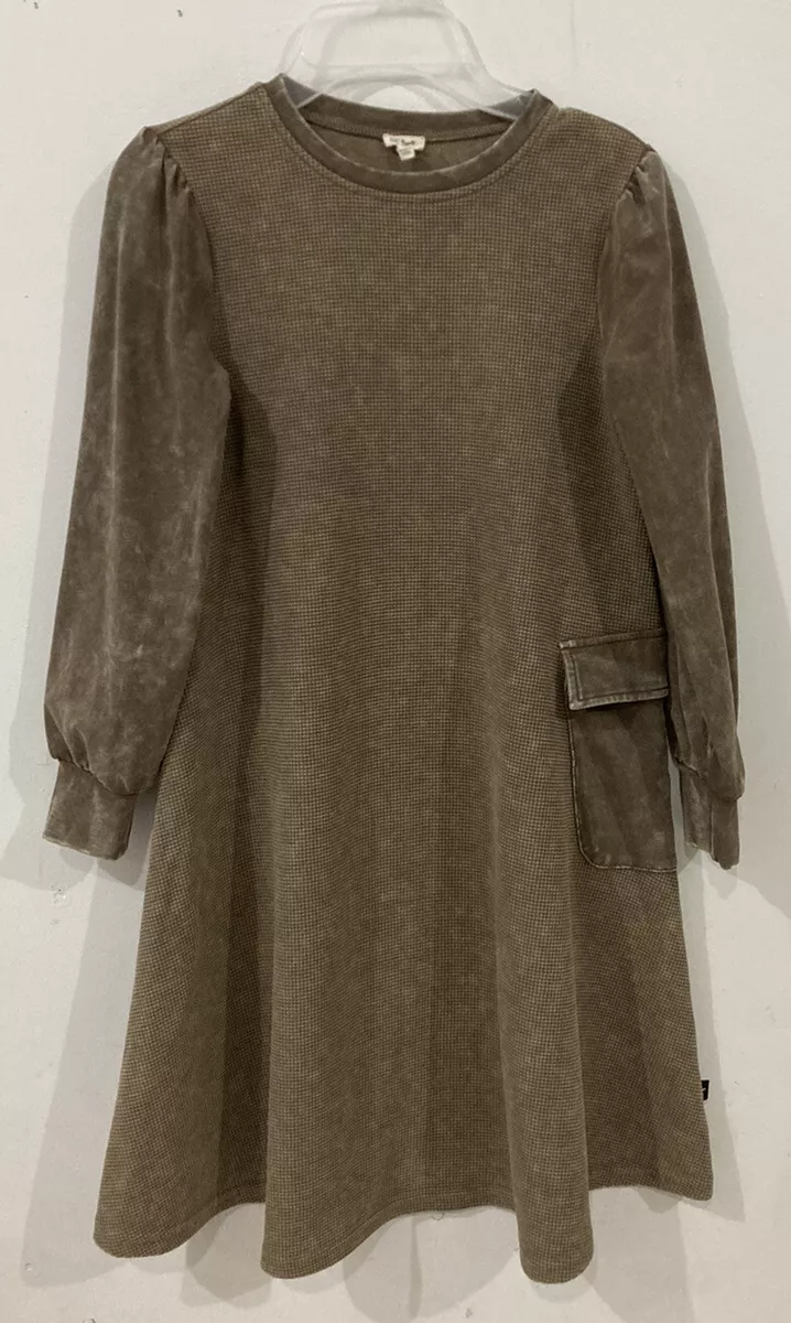 Petit Clair Size 10 light brown washed waffle Swing dress Side