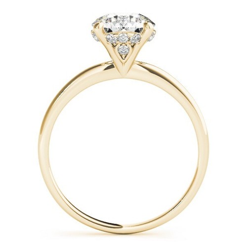 Diamond Ring Certified E VS1 Round Hidden Halo 1.6 Ct Labcreated 14K Yellow Gold - Picture 2 of 13