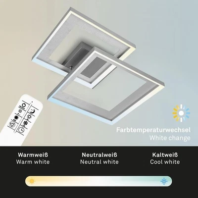 Deckenleuchte Briloner Frame LED Aluminium Deckenlampe Fernbedienung CCT 56,8cm - Bild 1 von 4