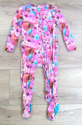 POSH PEANUT 6-9 MONTHS BABY PJ PAJAMA VISCOSE BAMBOO DISNEY LITTLE MERMAID PINK