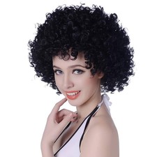 Short Kinky Curly Afro Wig for Women Men, 70s Synthetic Heat Resistant Wigs, ...